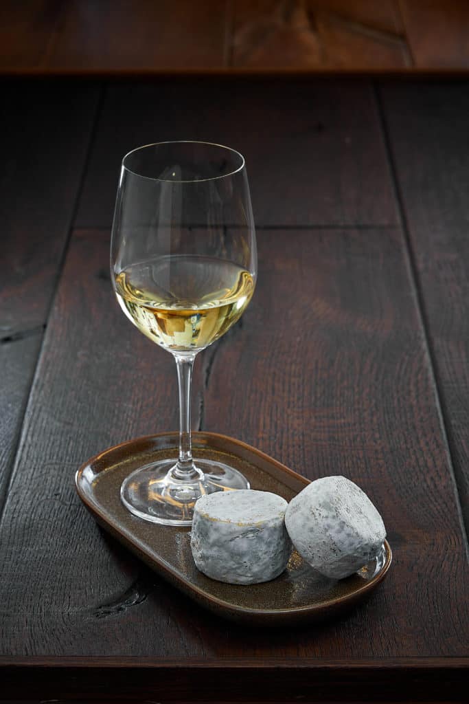 Spring cheeses Crottin de Chavignol with Sancerre